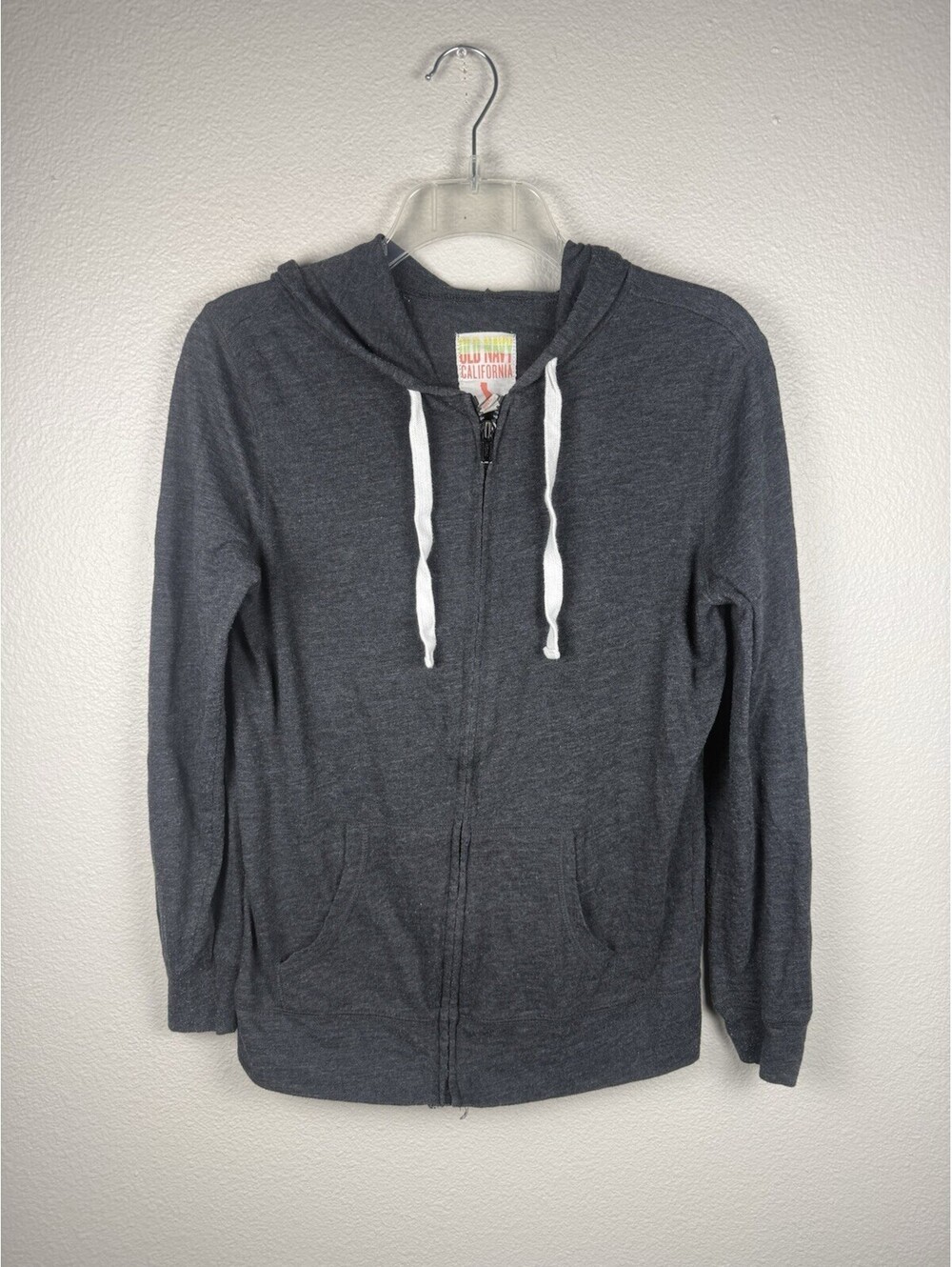 Old Navy California Womens Small Gray Full Zip Lightweight Hoodie Sweatshirt